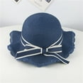 thumbnail image 3 of LNMQLPDBS Summer Beach Hat with Flowers Spring Autumn Outdoor Shade Hat Baby Girl Straw Sun Hat Ruffle Edge Trendy Casual Sunhat Summer-Outdoor Bowknot Floppy Cap, 3 of 3