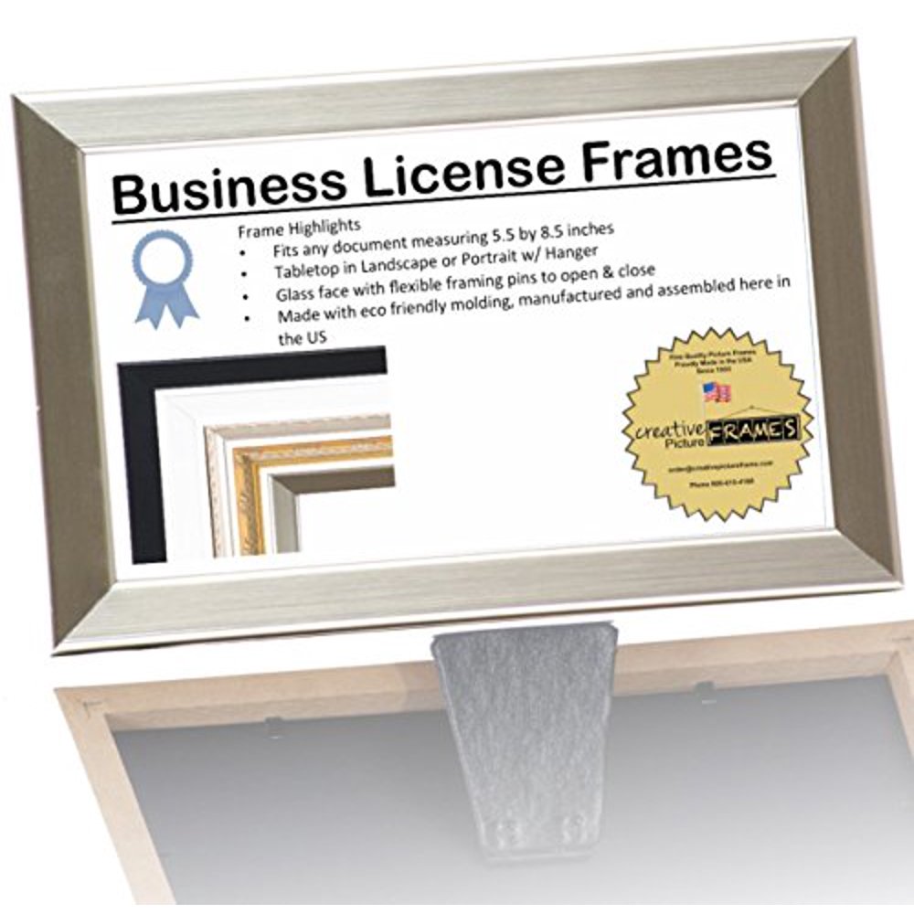 8.5x5.5 or 5.5x8.5 inch Professional Stainless Steel Business License