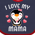 thumbnail image 4 of Inktastic I Love My Mama with Cute Penguin and Hearts Girls Baby Bib, 4 of 4