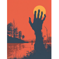 thumbnail image 1 of Scary Hand Sunset Canvas Wall Art 15.75x11.81 Inches, 1 of 8