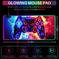 thumbnail image 2 of XL Led Gaming Mouse Pad with 14 Light Modes - Light Up Gamer Mouse Pad,31.5 x 11.8in Non-Slip Gamepad Style RGB Large Gamer Mousepad,Black Long Glowing Gaming Accessories for Desk,Waterproof, 2 of 7