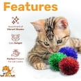 thumbnail image 2 of Tuff Kitty Puff Pack of 12 Jumbo 2 Inch Sparkle Tinsel Balls for Cats – Assorted Colors, 2 of 4