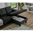 thumbnail image 3 of MCPRST Sectional Sofa Couch with Storage, L-Shape Couch with Right Chaise, 4 seat Sofa for Apartment and Living Room, Black Sectional Sofa, 3 of 5