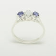 thumbnail image 4 of LBG 18k White Gold Real Genuine Opal & Tanzanite Womens Promise Ring - Size 5.75, 4 of 6