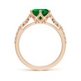 thumbnail image 2 of ANGARA Lab Grown 2.2 Ct Pear-Shaped Emerald Side Stone Engagement Ring for Women in 14K Rose Gold (Size-10x8mm) | May Birthstone, Anniversary, Jewelry Gift for Women | Lab-Grown Emerald Ring, 2 of 9