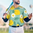 thumbnail image 5 of KLL Lemons Chamomile Flowers And Leaves for Men's Baseball Shirts,Short Sleeve Casual Shirts Button Down Shirt for Men Beach Summer Wedding Shirt-Medium, 5 of 7