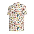 thumbnail image 2 of Rocae Butterfly Flowers for Men's Short Sleeve Polo Shirt, Quick Drying Performance Moisture Wicking Sports Men's Golf Shirt, 2 of 9