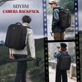 thumbnail image 2 of SDYSM Sac à Dos pour Appareil Photo, Sac Rigide pour Appareil Photo Reflex/DSLR avec Pochette pour Objectif et Compartiment pour Ordinateur Portable 15,6 Pouces Étui Imperméable pour Appareil Photo avec Housse de Pluie Photographie Ba, 2 of 8