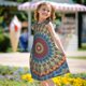 thumbnail image 5 of Fotbe Round Mandala Vestido de Dormir para Niñas de 3 a 10 Años, Mangas Cortas, Estilo Princesa, Pijama Camisón con Mangas Voladas-XX-Large, 5 of 6
