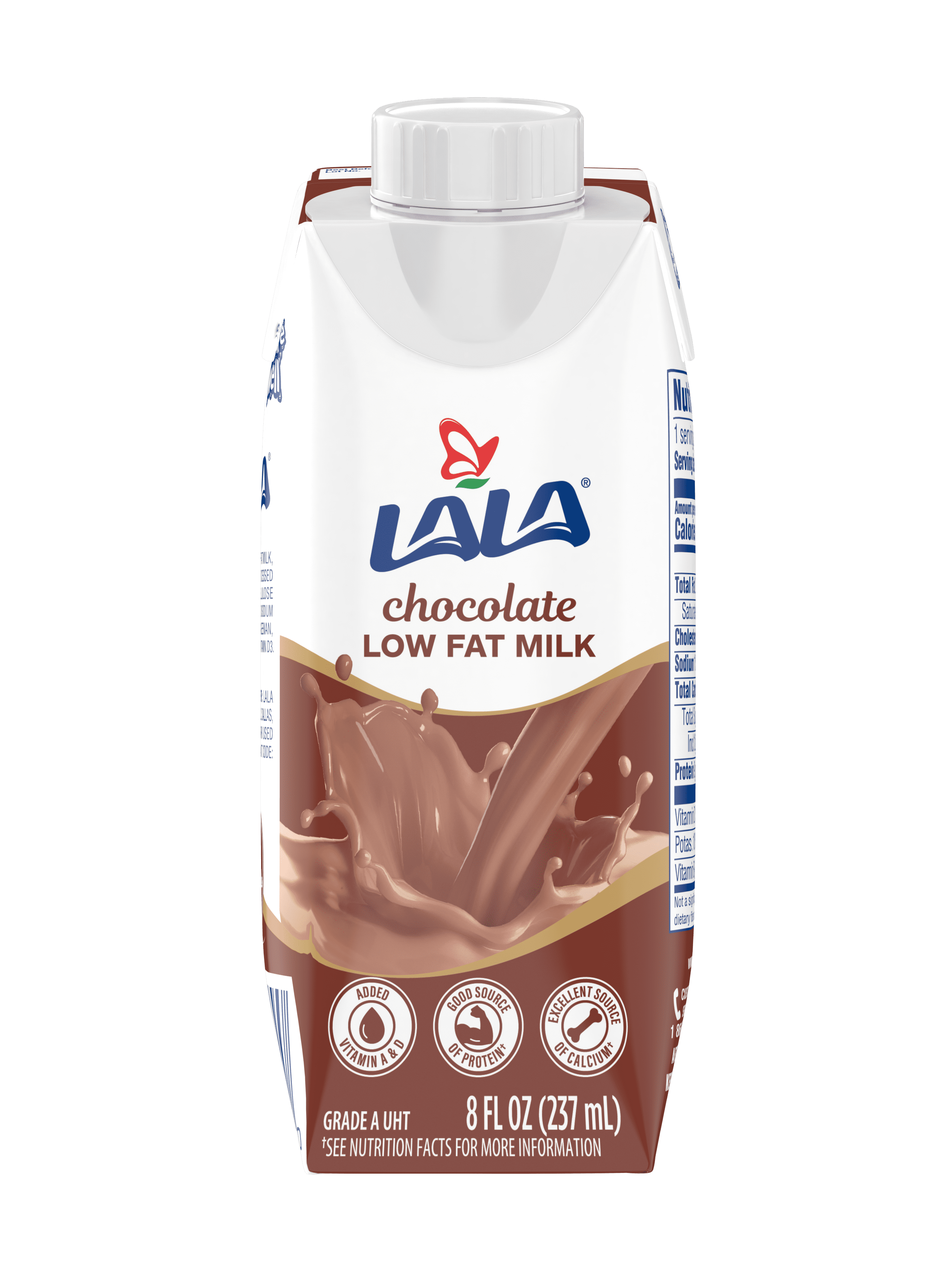 (4 pack) LALA Low Fat Chocolate Milk, Shelf-Stable 8 fl oz, 6 Count