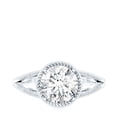thumbnail image 3 of Rosec Jewels Solitaire Moissanite Round Engagement Ring 2 Carat - 8 mm - Split Shank Ring for Women - D-VS1 Quality, 925 Sterling Silver, US 13.00, 3 of 7