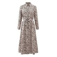 thumbnail image 1 of Vestido de manga larga con botones, vestido de manga larga con estampado floral para mujer, vestido largo de moda con lazo en la cintura, logra más, 1 of 5