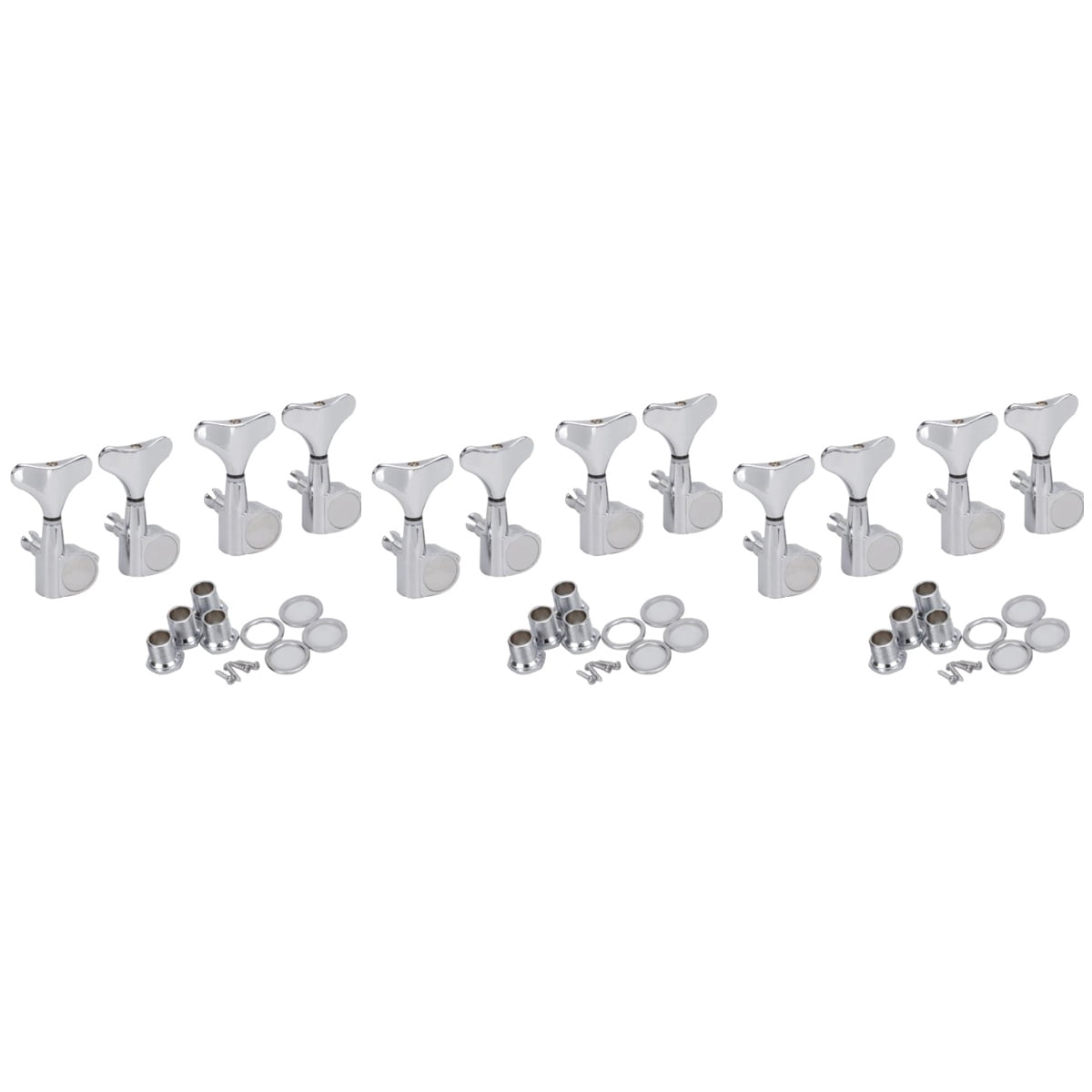 Raindrops 12 pcs  4R Bass Tuners Machine Heads Tuning Pegs (Silver)