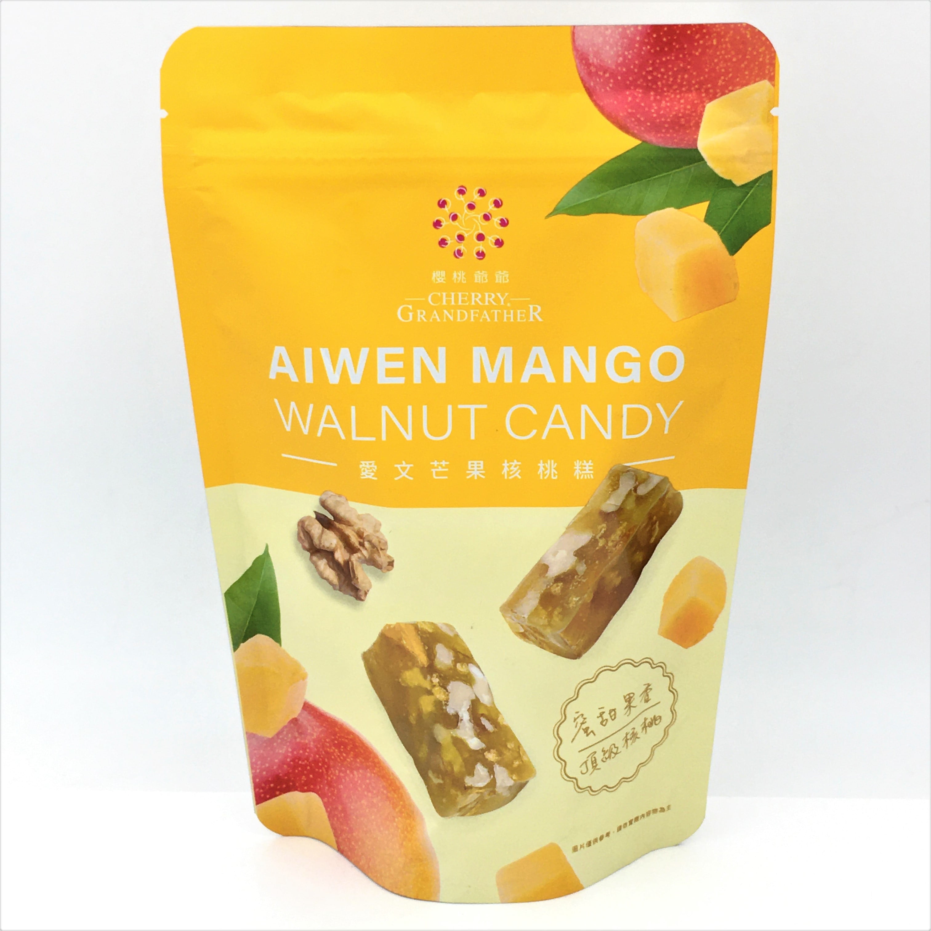 Cherry Grandfather Aiwen Mango Walnut Candy 3.5oz / 100g【櫻桃爺爺】愛文芒果核桃糕