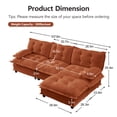 thumbnail image 6 of FFH 107" Modular Sectional Sofa with Movable Ottoman, Chenille L Shaped Cloud Couches for Living Room, Orange, 3-Seat, 6 of 16