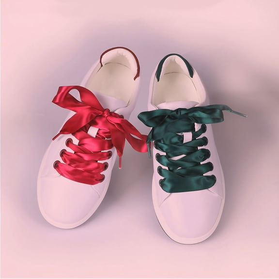 KHBUAB Flat Shoelaces Shoe Ties 120cm Red 6pairs Satin Double-sided