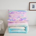 thumbnail image 5 of meiyoeat Pastel Cloud Star Queen Comforter Set,Colorful Rainbow Pattern Comforter Sets Queen For Girl,Reversible,3-Piece,1 Comforter And 2 Pillowcases, 5 of 7