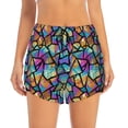 thumbnail image 2 of Daiia Colored Glass1 Pattern Women's 2 in 1 Running Shorts - Lightweight Athletic Workout Gym Yoga Shorts Liner with Phone Pockets-X-Large, 2 of 7
