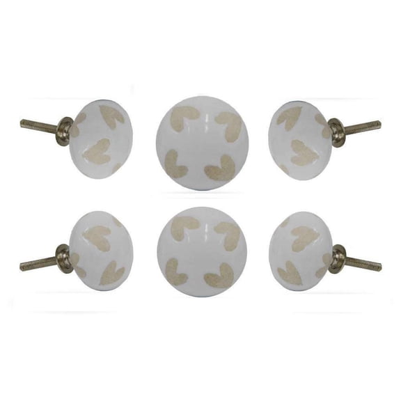 Set of Six Ceramic Love Out Cabinet Knobs by Trinca-Ferro