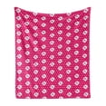 thumbnail image 1 of Romantic Soft Flannel Fleece Throw Blanket, Daisy Bouquets on Retro Polka Dots Romantic Design Spring Style Pattern, Cozy Plush for Indoor and Outdoor Use, 50" x 60", Magenta Pink White, by Ambesonne, 1 of 5