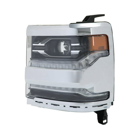 LABLT Replacement for 2016 2017 2018 Silverado PU 1500 Left Driver Side LED Headlights Chrome Bezel LH GM2502452 84357694