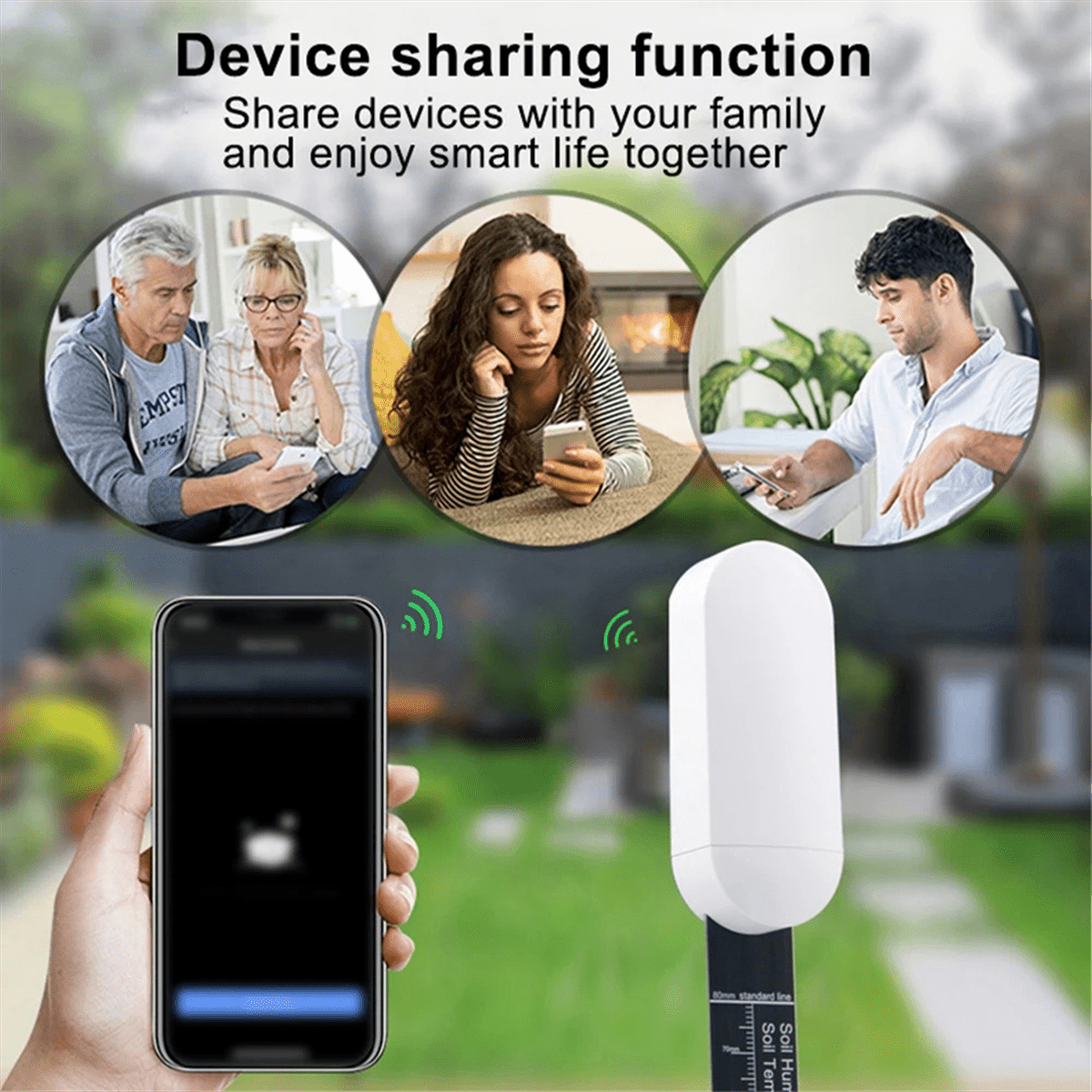 5Pcs Zigbee Smart Soil Sensor Temperature Meter Moisture Humidity Sensor Real-Time Monitoring Plant Monitor Detector