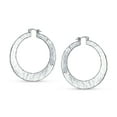 thumbnail image 2 of Bling Jewelry Womens  Textured Hammered Hoop Huggie Earrings 2 Inch, 2 of 4