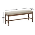 thumbnail image 4 of DecMode Wood Bench with Burlap Seat, Brown, 4 of 12