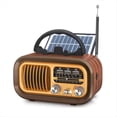 thumbnail image 1 of Radio Portátil Retro: AM/FM/SW, Bluetooth, Batería Solar/D/USB-C, , Reproducción TF/USB, Sonido Vintage., 1 of 8