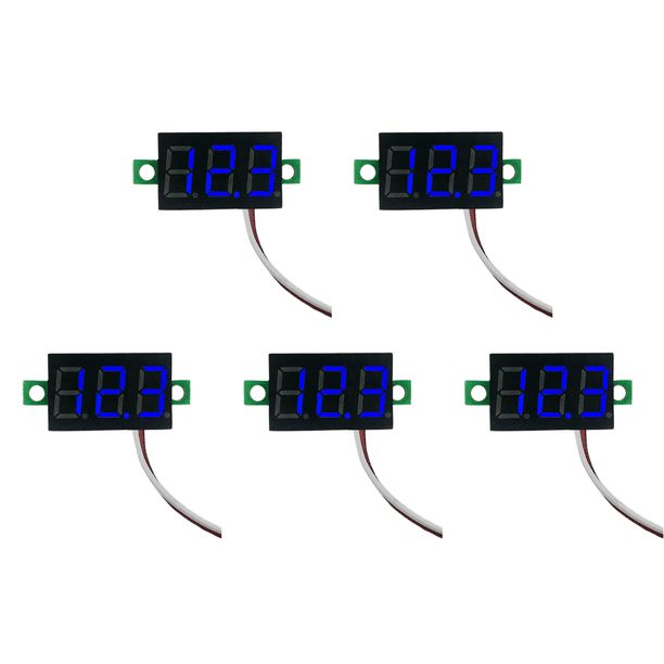 Pantalla voltaje 2 cables 5 V-40 V medidor LED 0 28 pulgadas () azul