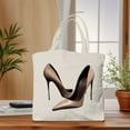 thumbnail image 3 of Elegant Beige High - Heeled Shoes Tote Bag - Stylish Canvas Reusable Shopping Bag for Parties Travel & Everyday Use, 3 of 6