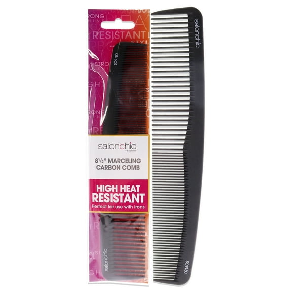 SalonChic Marceling Carbon Comb High Heat Resistant 8.5 , 1 Pc Comb