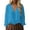 Blue, variant on Solid Color Casual V Neck Long Sleeved Loose Pullover Solid Color Color Top T Shirt Casual Women T Shirt Ladies Tee Tops Long Sleeve T Shirts for Women Running Clothes Ringer Tee Womens Striped