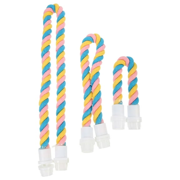 MEIBUTYUP 3Pcs Parrot Rope Perches for Large Birds Cotton Rope for Bird Owners