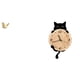 thumbnail image 1 of Reloj de pared con forma de pájaro, estatua de animal, reloj de pared decorativo de gato, silencioso, de resina MDF, apto para oficinas, bibliotecas,, 1 of 8