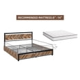 thumbnail image 3 of CREATIVE HOBBIES Full Size Bed Frame with 4 Storage Drawers, Metal Platform Bed Frame with Rustic Vintage Wood Headboard, Strong Metal Slats Support, 3 of 8