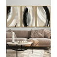 thumbnail image 5 of SHENIFY Large 24x36in3pcs Natural Framed Abstract Wall Art Ink Wash Shapes Abstract Illustrations Modern Minimalist Painting Decorative Artwork for Living Room Bedroom, 5 of 5