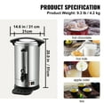 thumbnail image 4 of KFFKFF Industrial Coffee Pot, 65 Cups Durable Stainless Steel Coffee Container, 1500W 110V Electric Coffee Brewing Device, Hot Water Pot with Removable Power Cable for Simplified Cleaning, Silver, 4 of 9