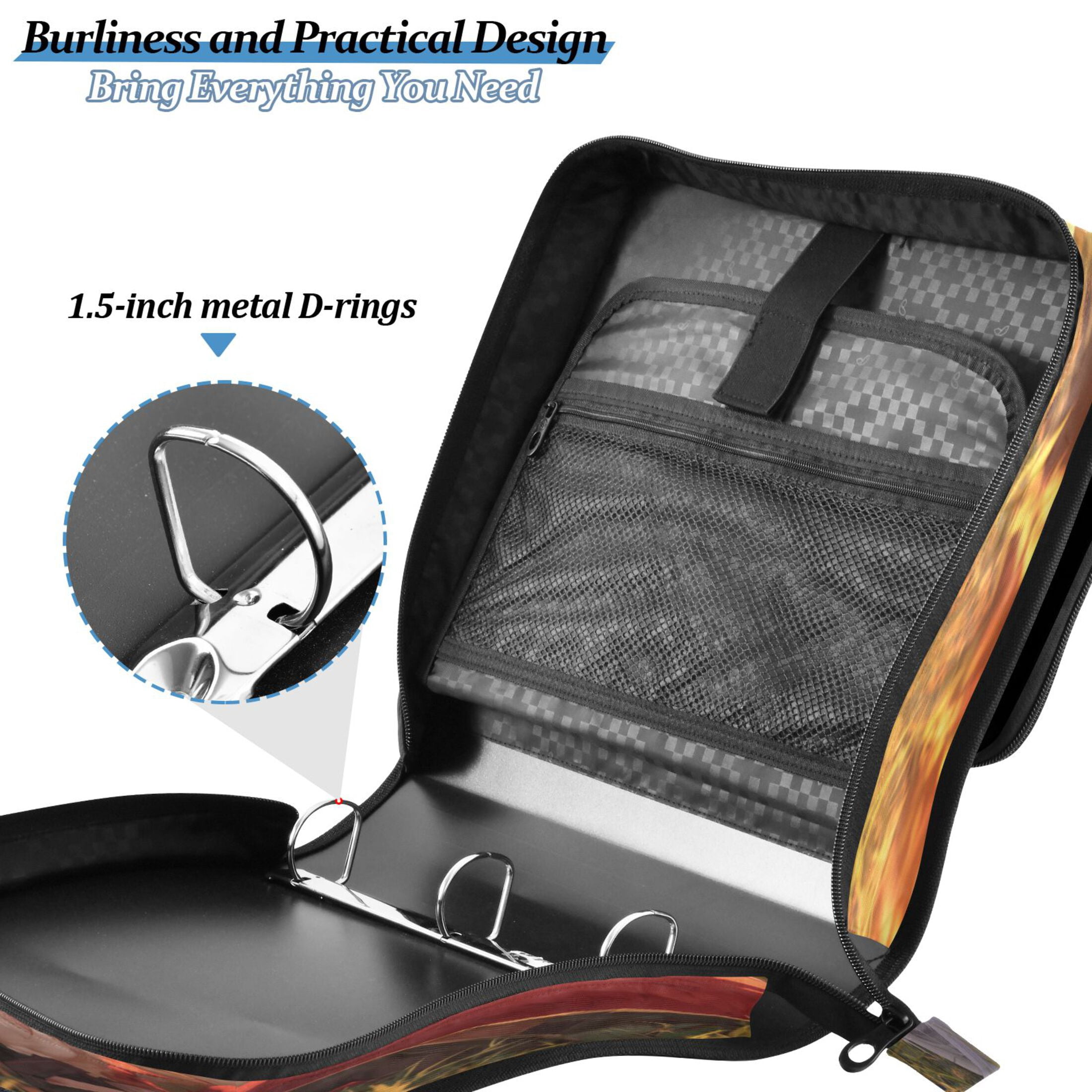 Zipper Binder 3 Rings Stationery Office Files Daily Organizer File