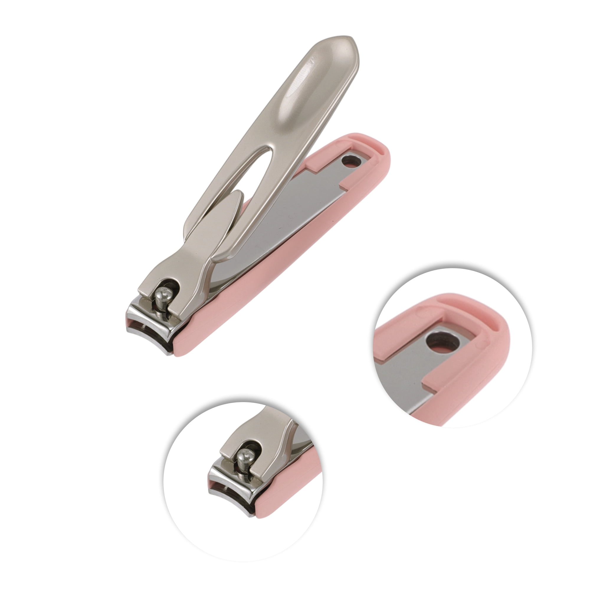 Unique Bargains Splash-proof Nail Clippers 1 Set Pink