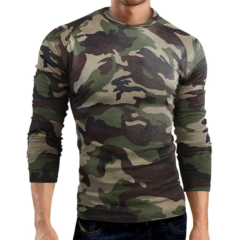 KTMKH Men's Breathable Sports Camouflage Tight-fitting Long