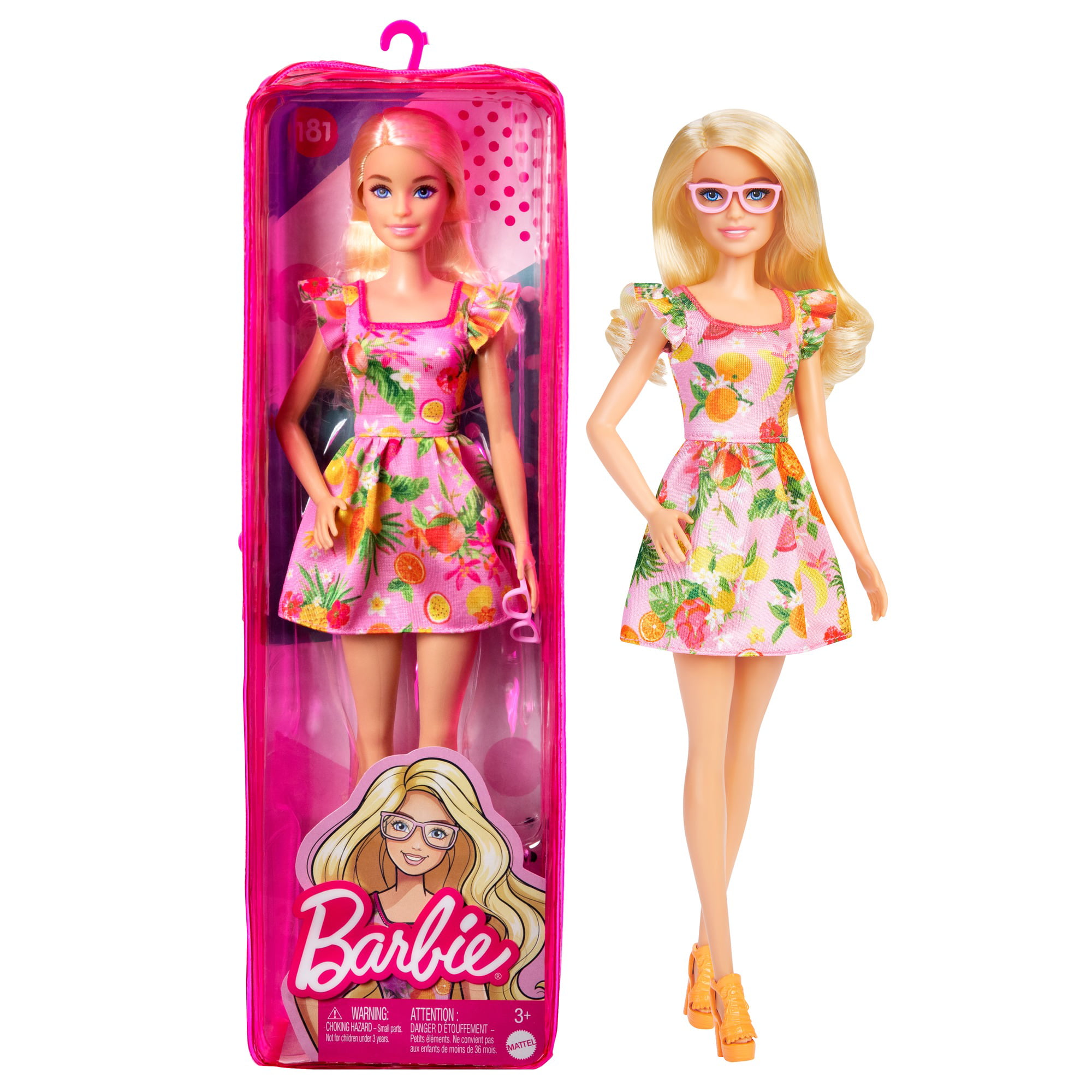 Barbie Fashionista Zip Storage Bags Doll 3 New Transparent Pink Original Mattel 