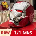 thumbnail image 5 of Casco Marvel Iron Man Autoking 1/1 Mk5 con control remoto y voz, máscara de casco automático Iron Man con luz LED, figura para niños, 5 of 5