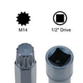 thumbnail image 3 of Uxcell 1/2-Inch Square Drive x M14 Metric Spline Bit Socket, 4 Inch Length, 3 of 5