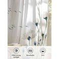 thumbnail image 6 of Sheer Curtains 2 Panels Set, Purple Flower Watercolor White Flowers Bird Country Window Sheer Curtains for Living Room/Bedroom, Light Filtering Rod Pocket Voile Drapes, 52" W x 63" L, 6 of 7