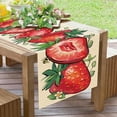 thumbnail image 5 of Spring Summer Strawberry Table Runner, Red Fruit Bee Kitchen Dining Table Decoration, Seasonal Burlap Indoor Outdoor Home Decor Party Supply 13.8 x 90 Inches, 5 of 5