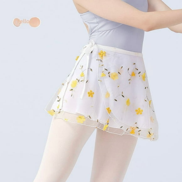 Women's Adult Lightweight Polyester Embroidered Tutu Skirt - Flowy Half-Length Puff Ball Design for Ballet & Summer Dance Activities, Comfortable Fit, Durable Dancewear with 1-3 Day Quick Delivery