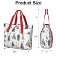 thumbnail image 3 of Tote Bag for Women - Multicolor Christmas Forest Pattern Shoulder Bag - Large Utility Work Duffle Bag with Zipper Handbag for Travel, Work, Sprots, 3 of 5