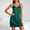 Green, variant on Womens Satin Silk Slip Mini Dress Double Spaghetti Strap Casual Nightdress Summer Sleeveless V-Neck Short Cami Dress