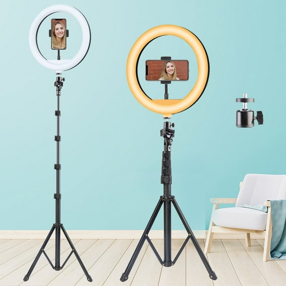 UEGOGO 10.2" Selfie Ring Light with 62" Adjustable Tripod Stand & Phone Holder for Live Stream/Makeup, Upgraded Dimmable LED Ringlight for Tiktok/YouTube/Zoom Meeting/Photography